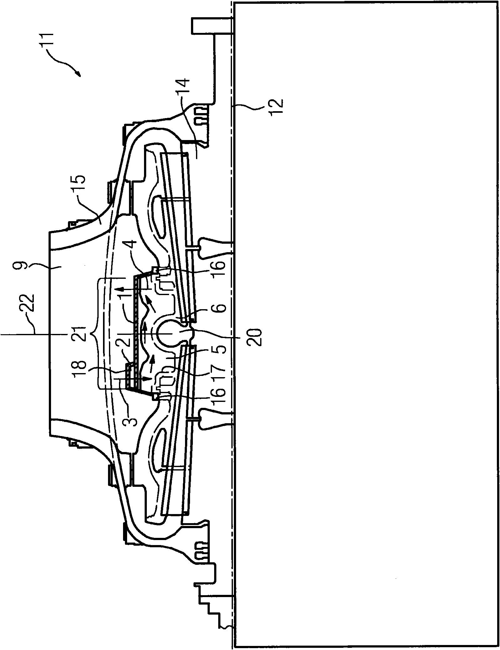 Steam turbine having a cooling apparatus