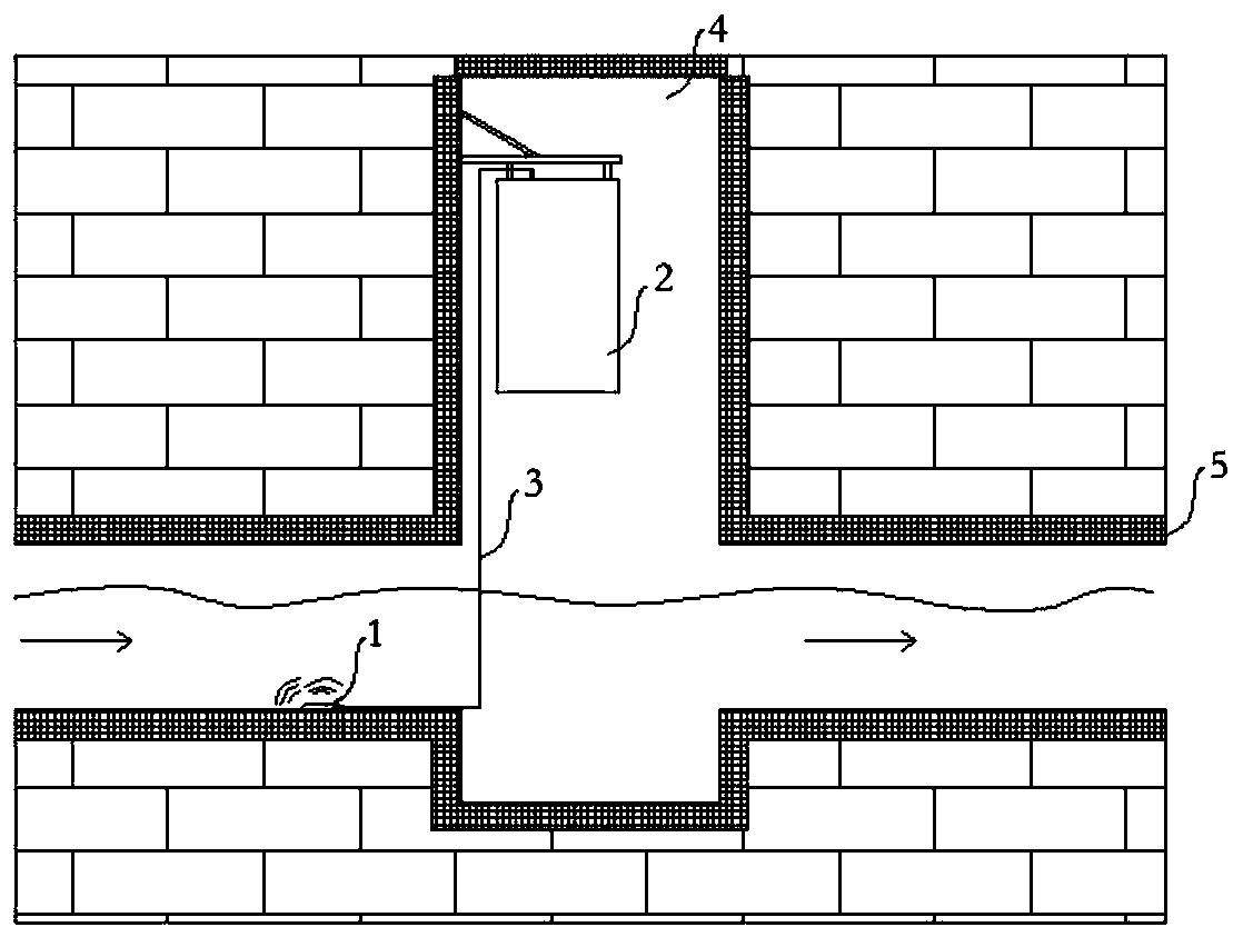 Flow measuring device for partially filled drains