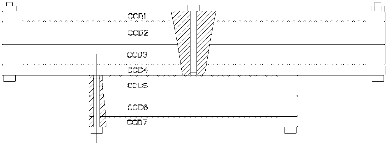 A device and blind insertion method for remote sensing camera multi-chip ccd device blind insertion