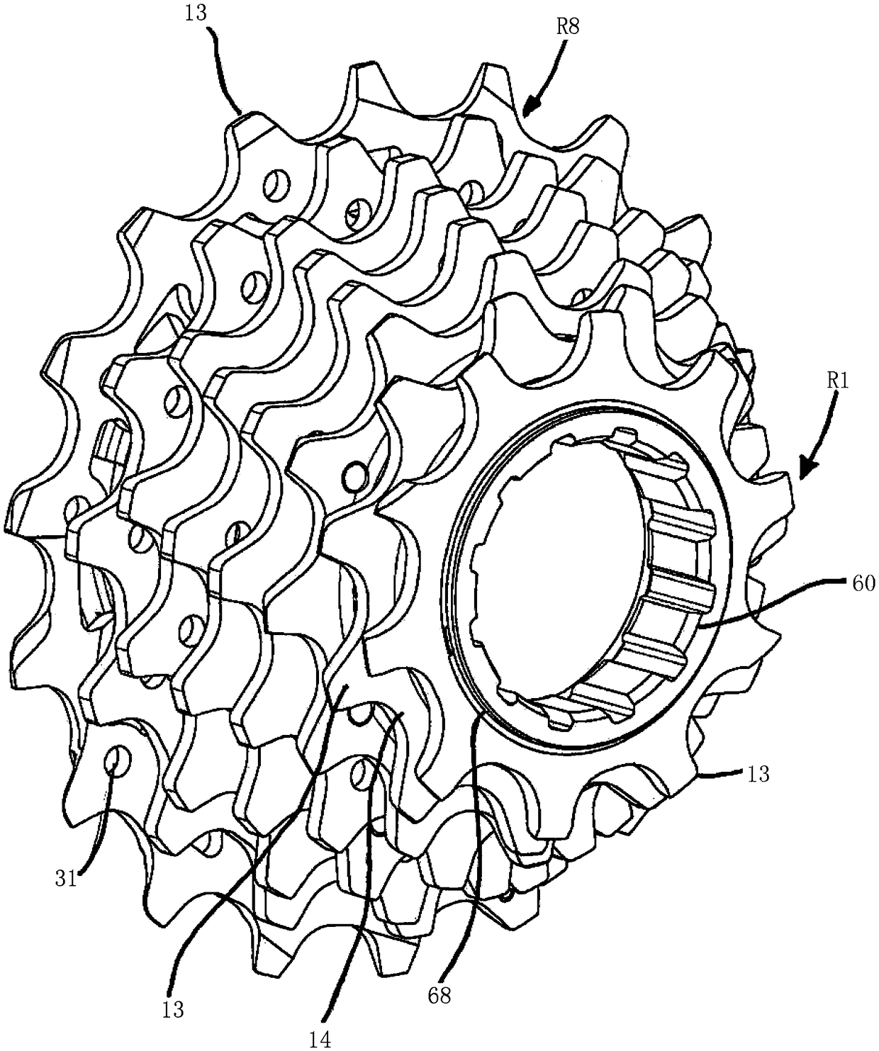 Multi sprocket arrangement with weld connection