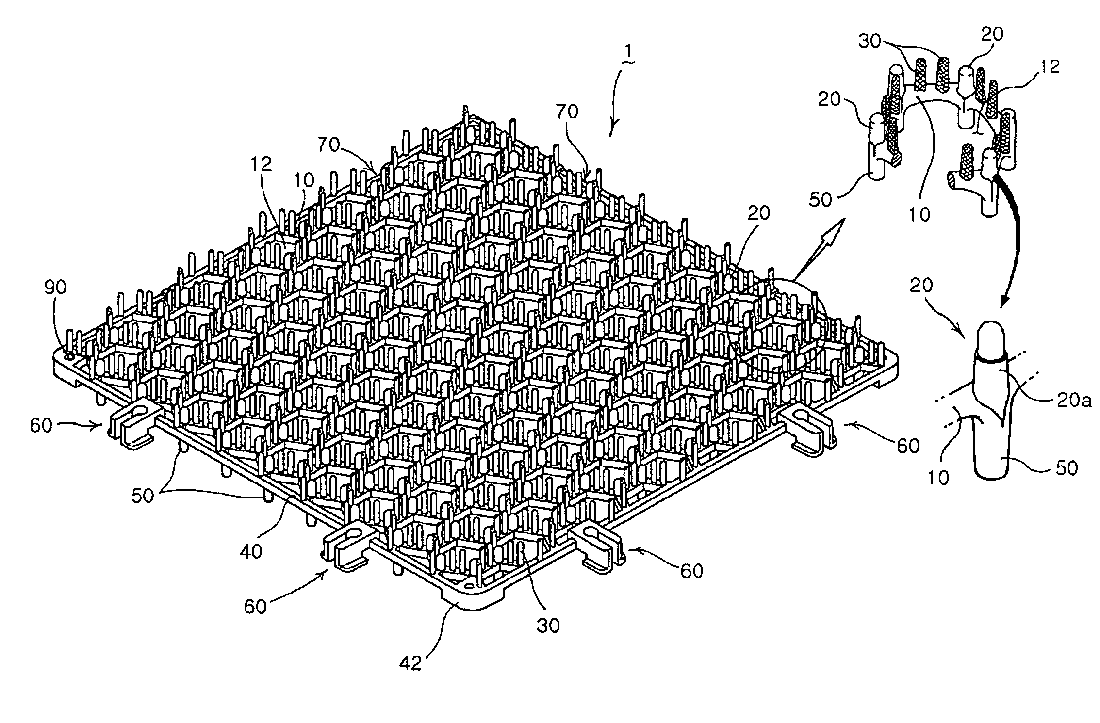 Grass protection mat and mat assembly having the same