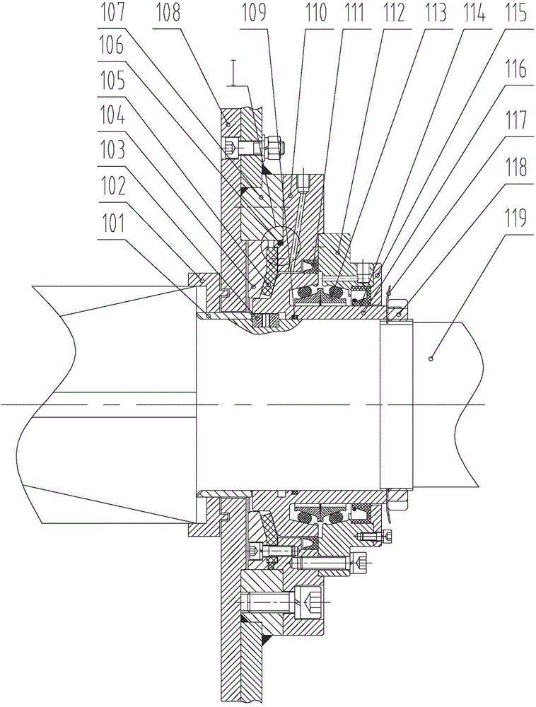 Agitator and shaft end sealing structure thereof and shaft end sealing structure installation method
