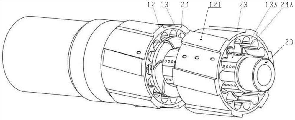 Hydraulically-driven rotary casing shoe with multi-stage power system