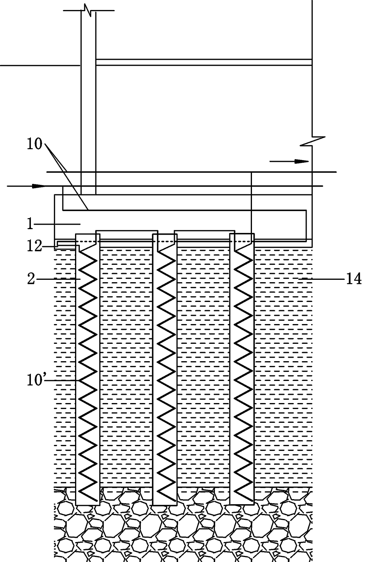 An energy harvesting and energy storage device based on piled raft foundation