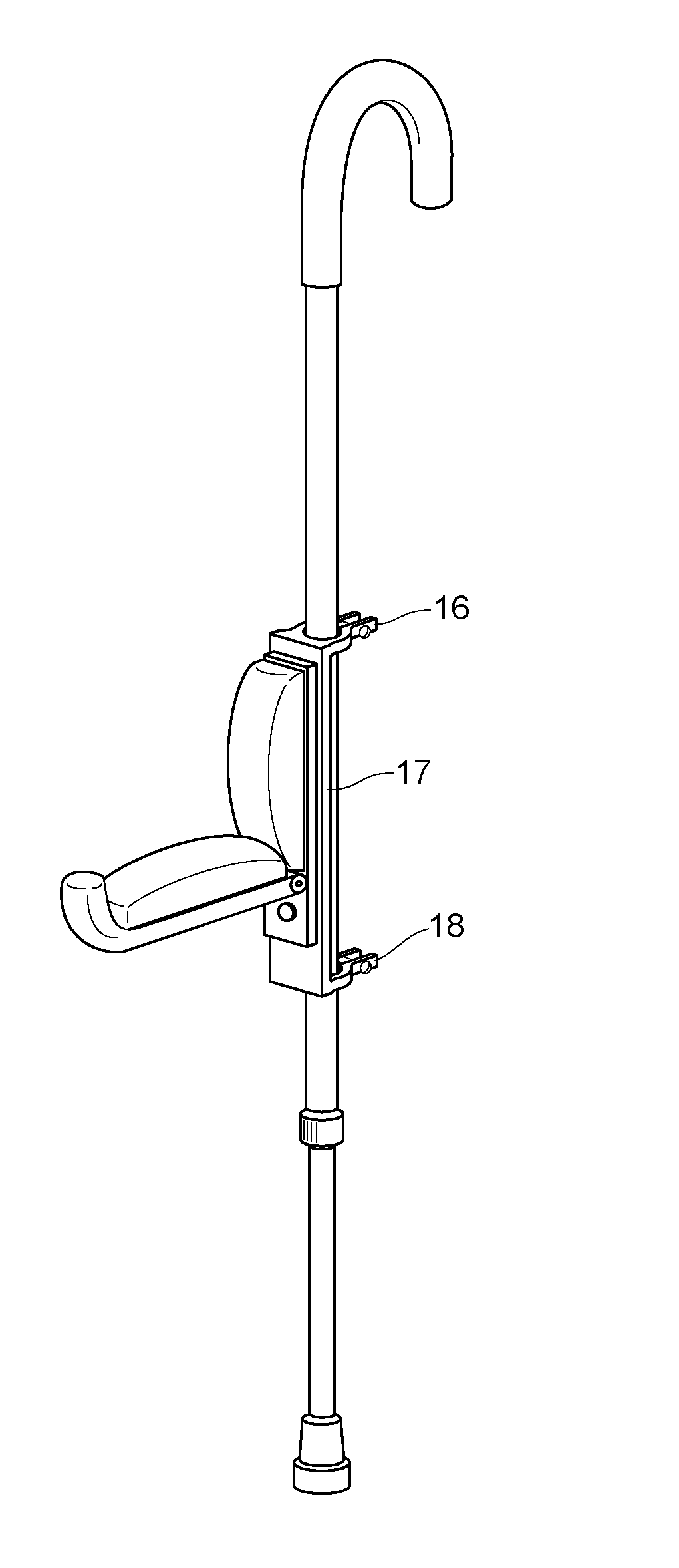 Calf, ankle, foot, or leg rest for cane and cane with device attached