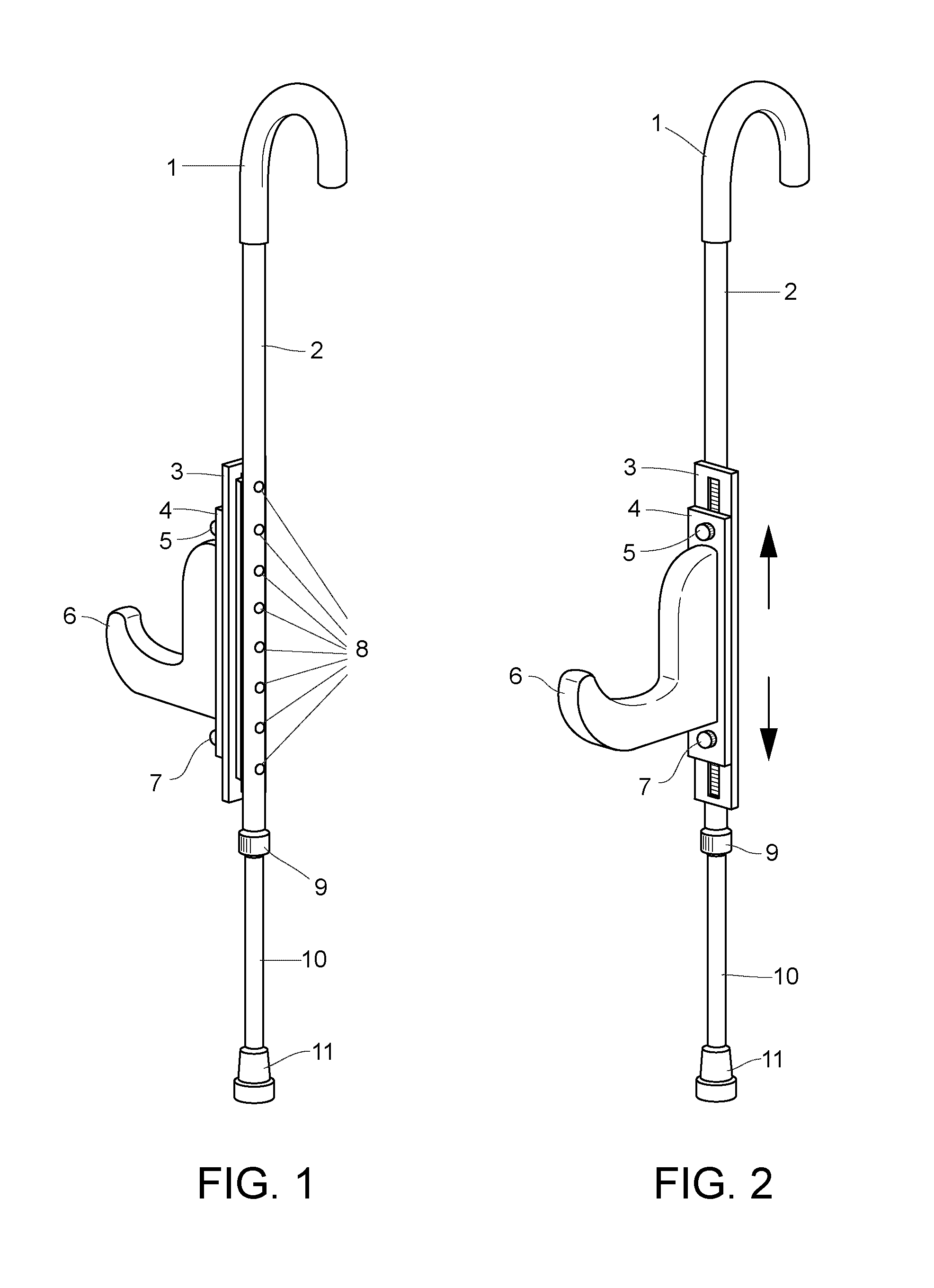 Calf, ankle, foot, or leg rest for cane and cane with device attached