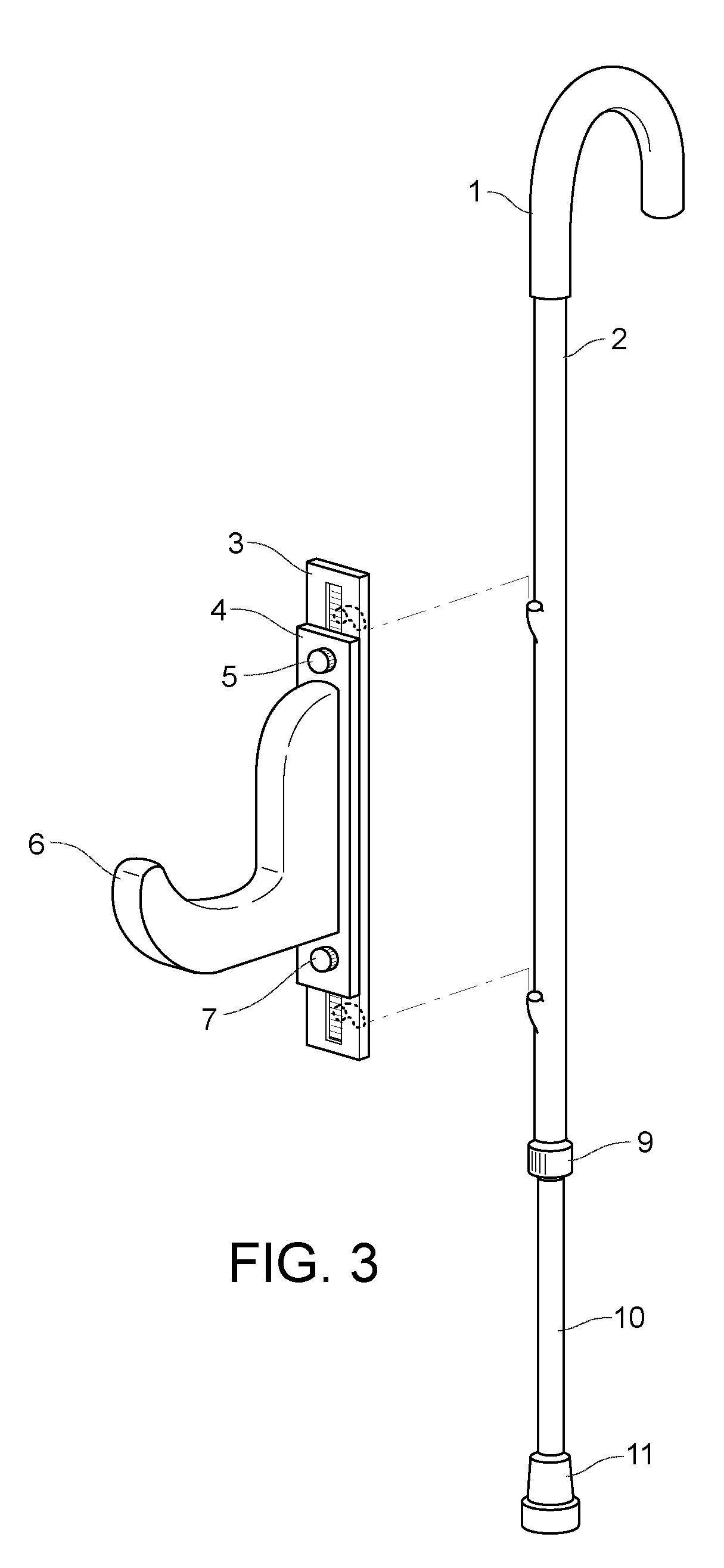 Calf, ankle, foot, or leg rest for cane and cane with device attached