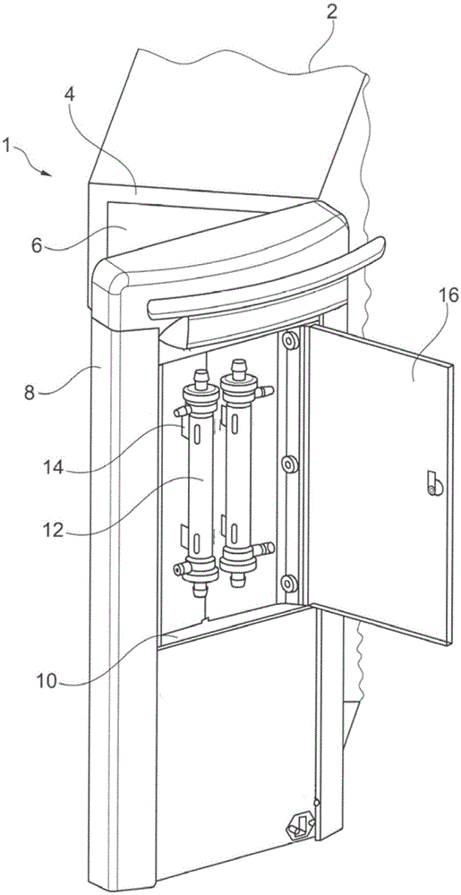 Blood processing device with separate door compartment