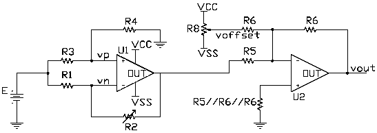 Resistance sensor measuring circuit for measuring weak signals