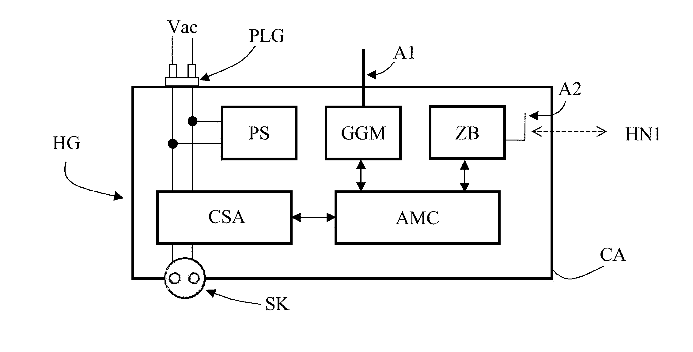 Communication device for household electric appliances and monitoring system using said device