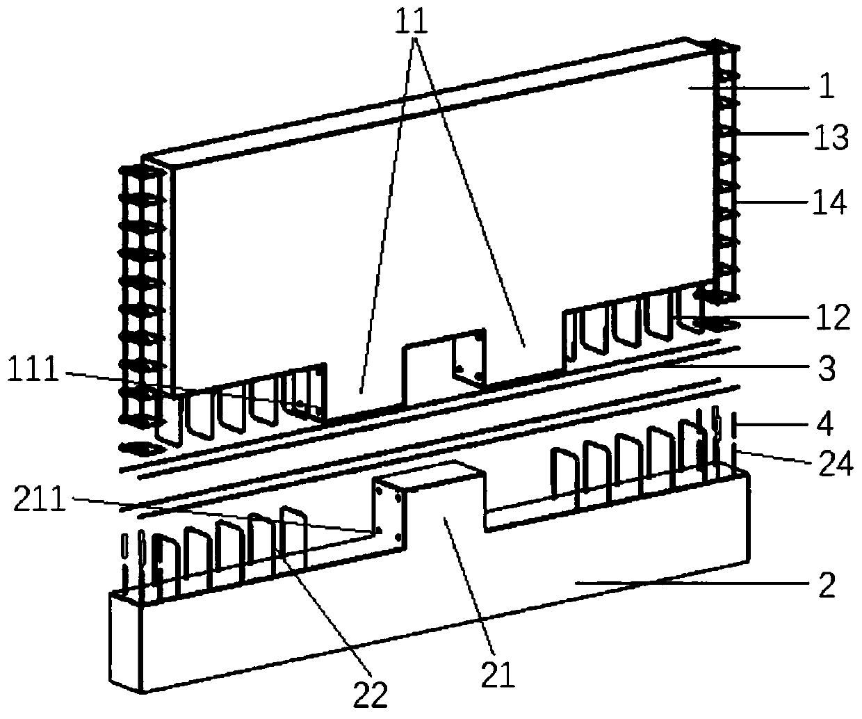 Joint structure of prefabricated shear wall and its splicing method