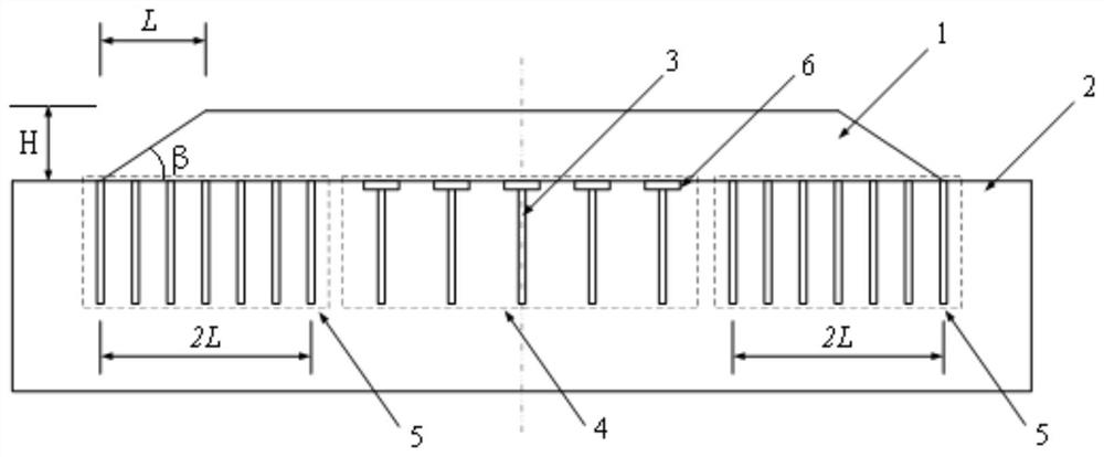 Variable-spacing rigid pile composite foundation for improving embankment stability