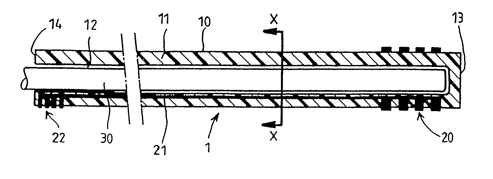 Non-rectilinear lead and a system for deep electrical neurostimulation including such a lead