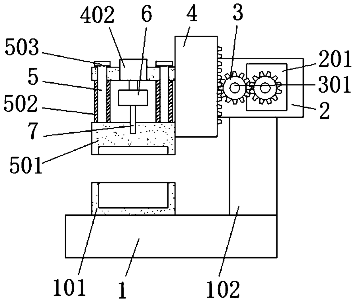 Butt joint punching device for production processing of accessories