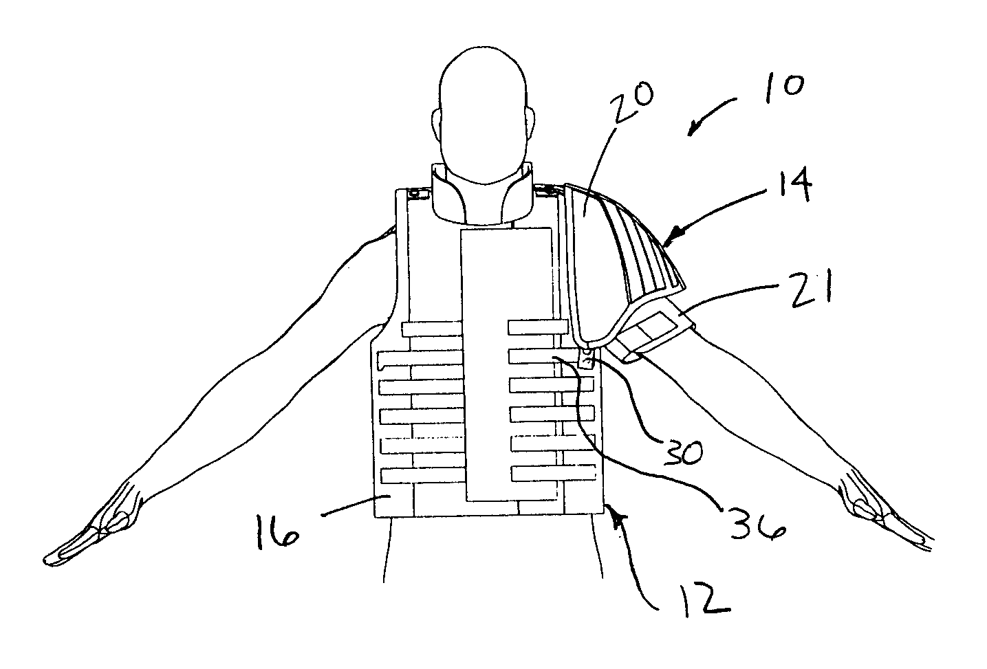 Deltoid arm protection system for ballistic body armor