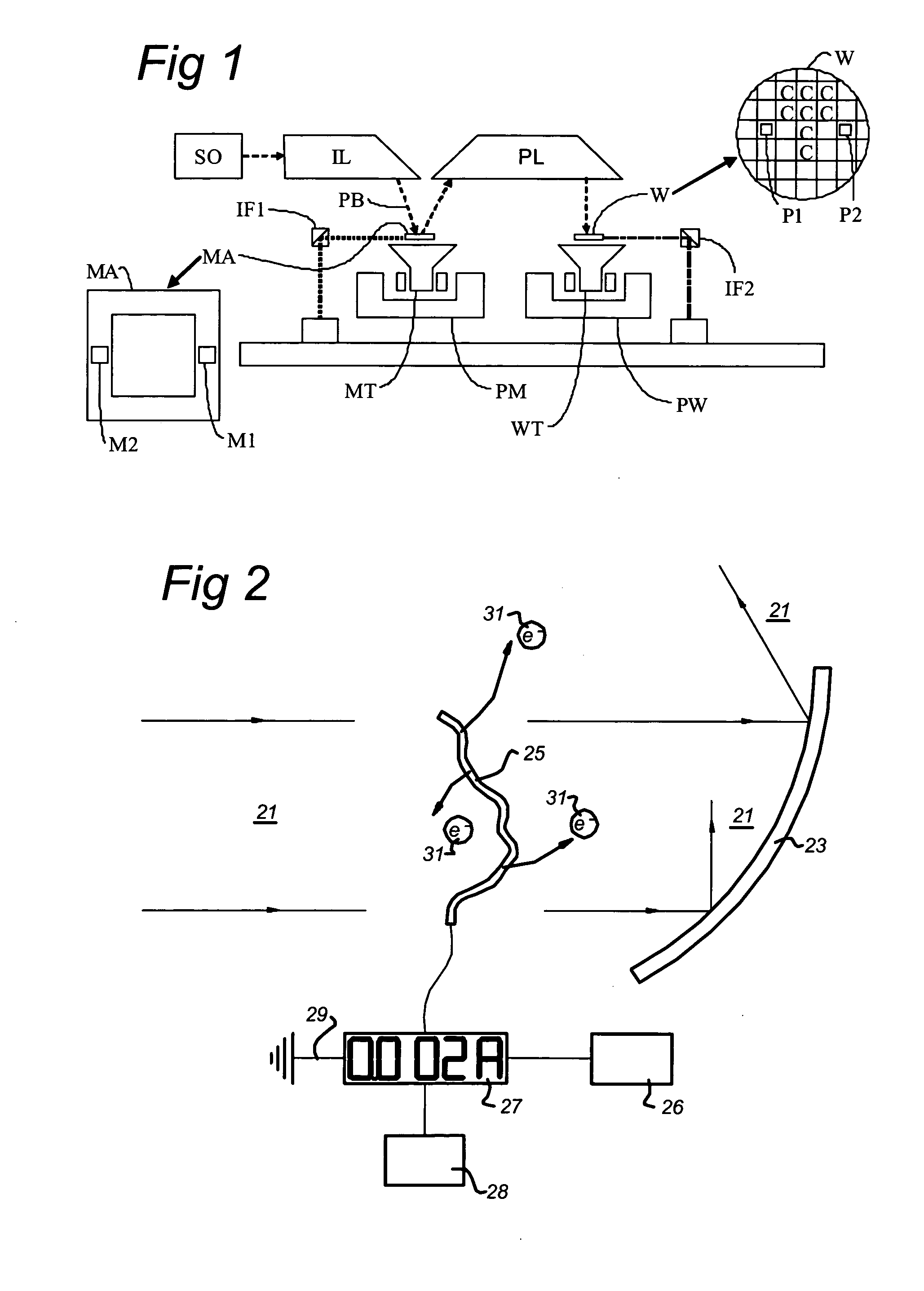 Assembly for detection of radiation flux and contamination of an optical component, lithographic apparatus including such an assembly and device manufacturing method