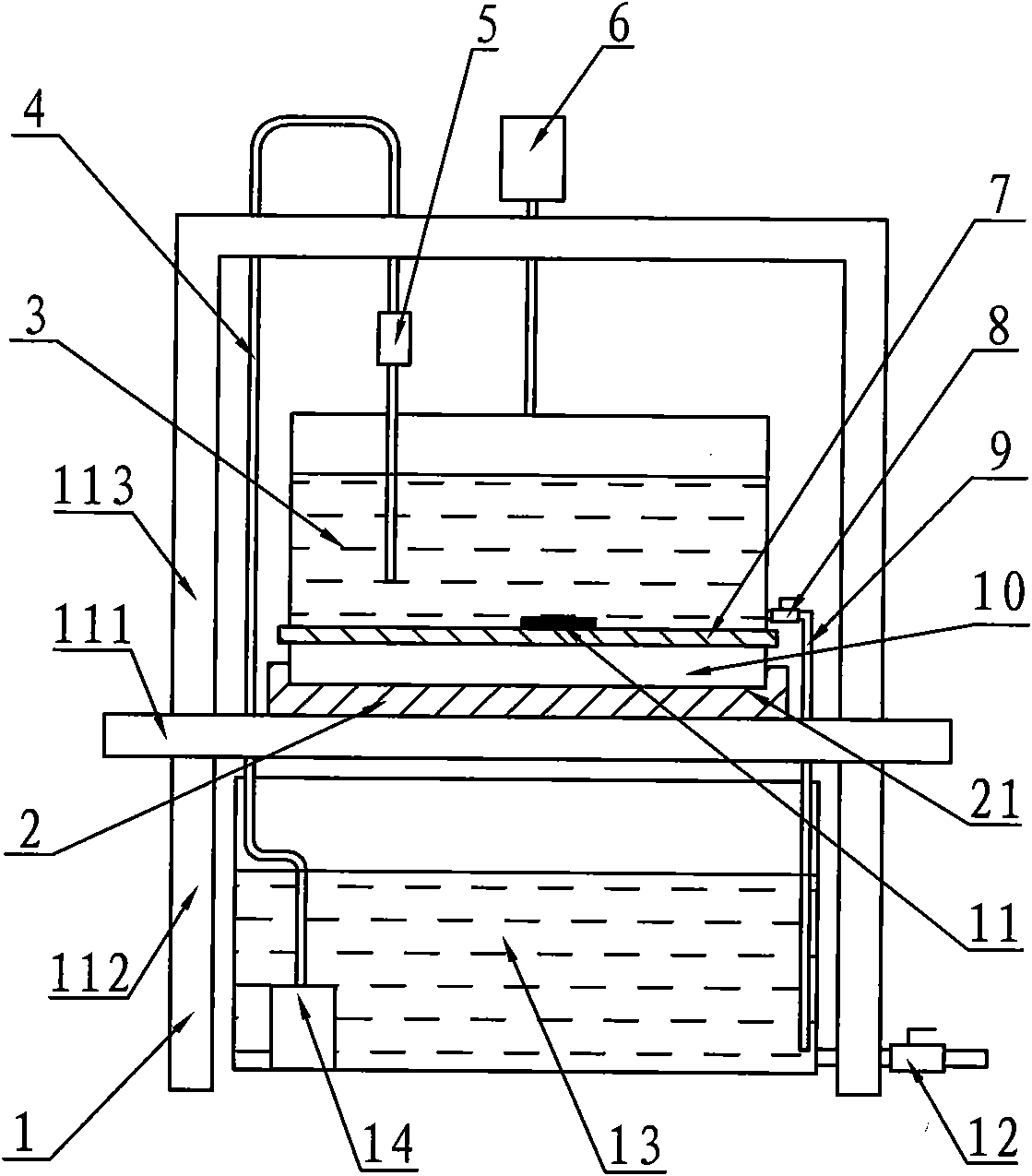 Static pressure testing device of solar cell assembly