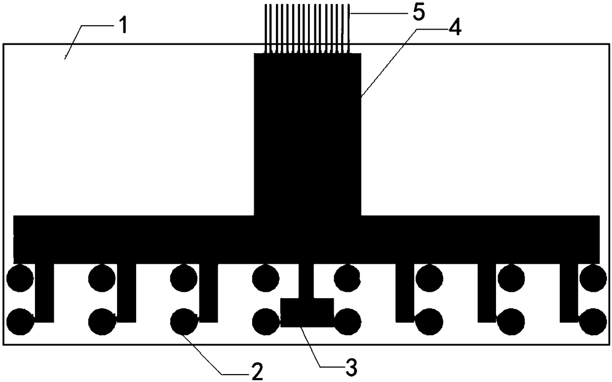 Full compliant dry electrode based on printing technology and preparation method thereof