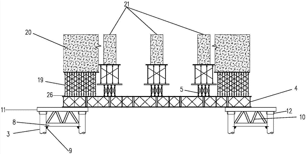 Bailey truss double-layer bidirectional arrangement high-supported formwork construction method