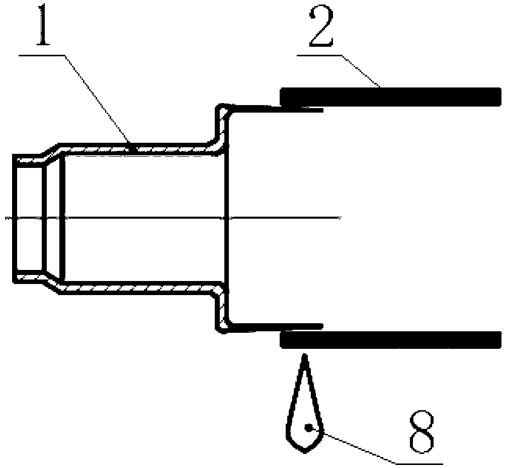 Sealing connection method of high borosilicate glass tube and copper