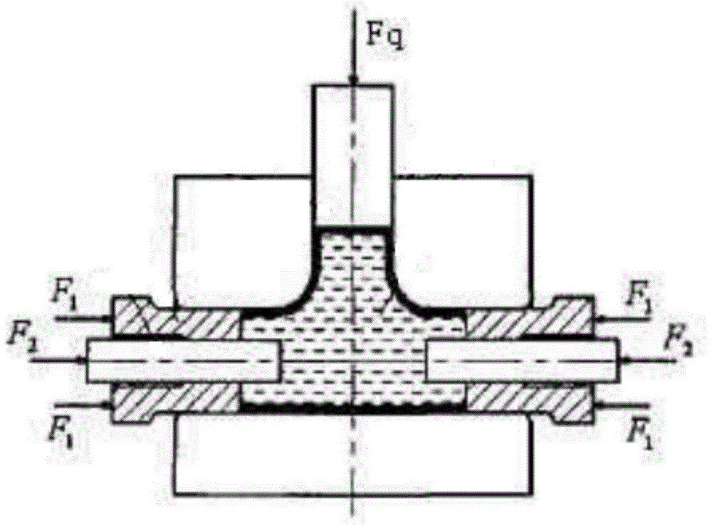 Locking rigid-plastic compound bulging forming apparatus for large-caliber three-way pipes