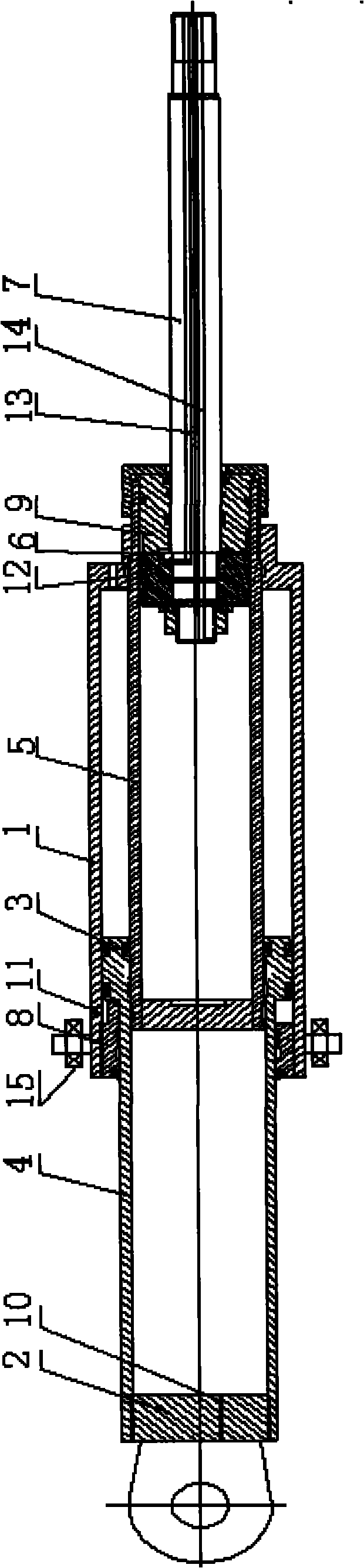 Combined bidirectional long-stroke push-and-pull hydraulic cylinder