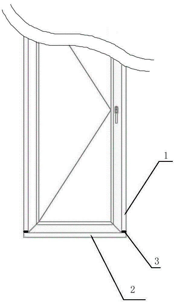 Composite profile outer frame end opening framing structure for threshold-free door window