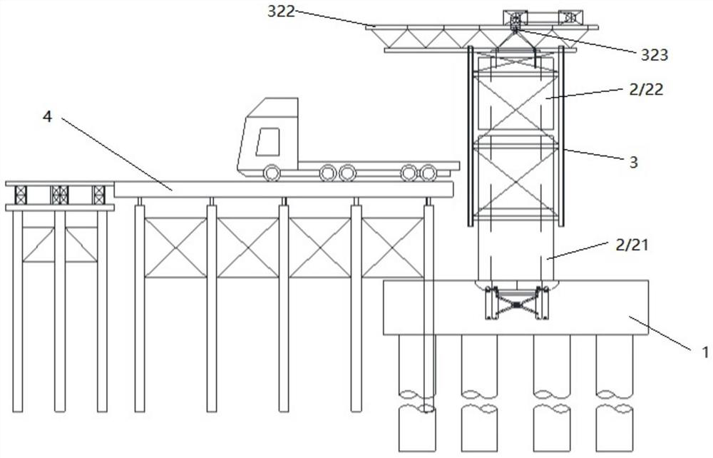 Self-climbing type installation system of steel cable tower