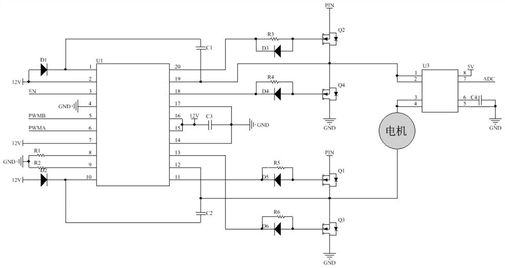 Fire monitor motor driving and protecting circuit