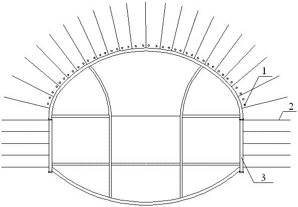 A construction structure and method for lateral expansion of a large-span cavern based on a narrow underground passage