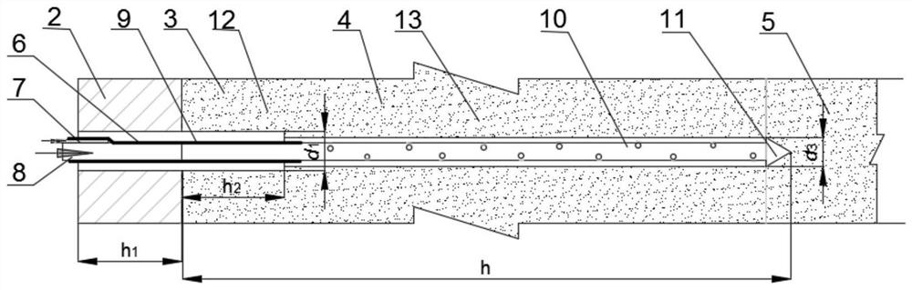 Different-diameter self-adaptive expansion grouting device and reinforcement method at the cracked and damaged part of the second lining of the tunnel