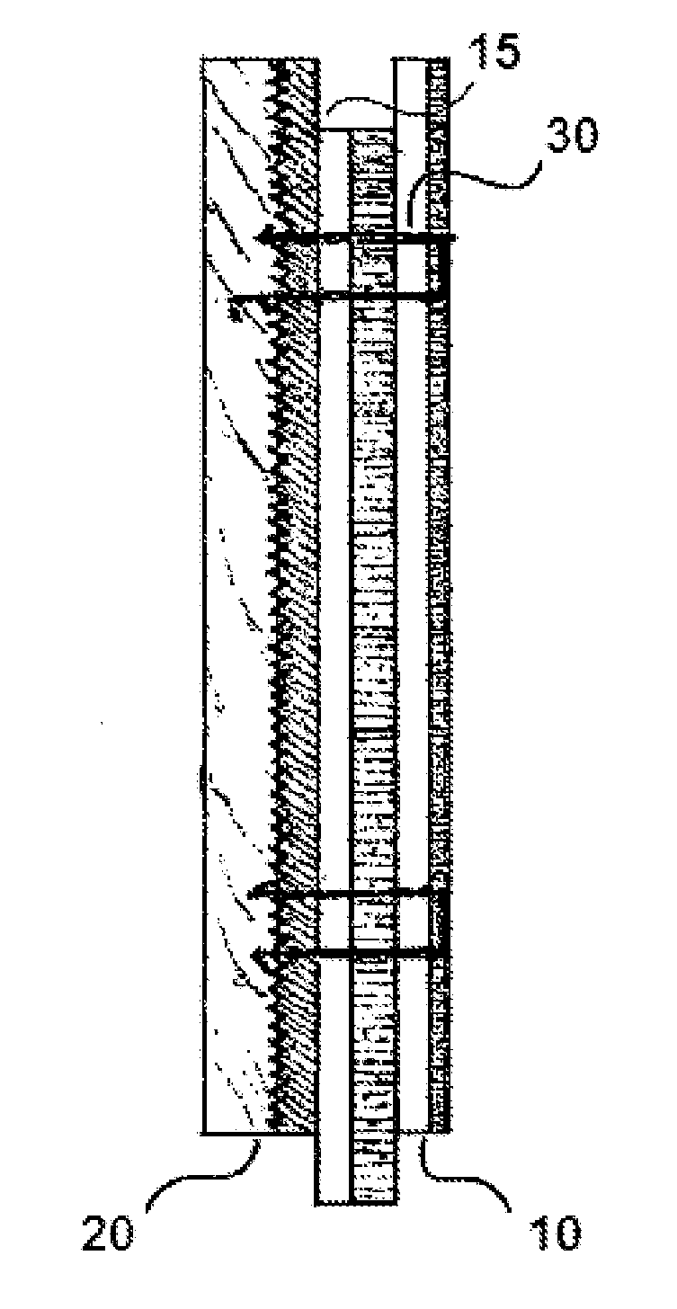 Compose stave flooring, production method thereof, and corrective maintenance of same