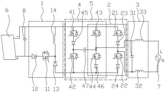 Single-phase grid-connected inverter with active power decoupling function and power decoupling method