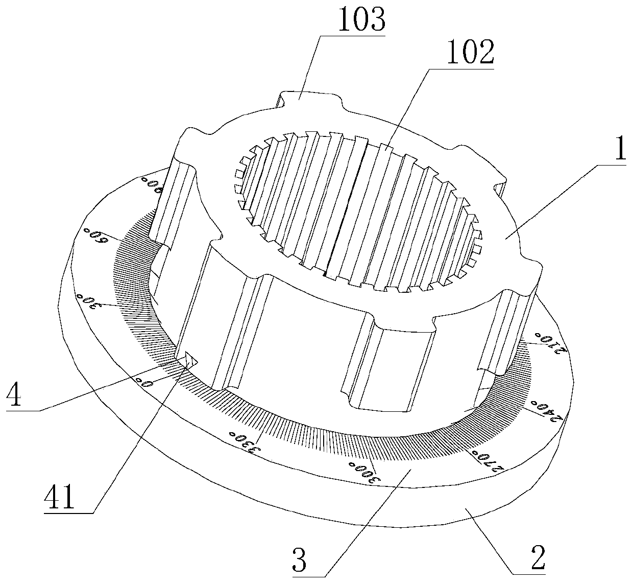 A steering gear input shaft rotation angle measuring device