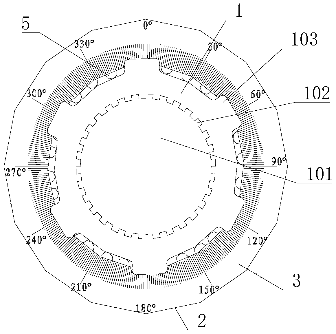 A steering gear input shaft rotation angle measuring device