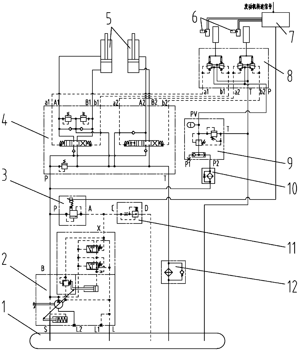 Variable hydraulic system, pump output flow control method, construction machinery