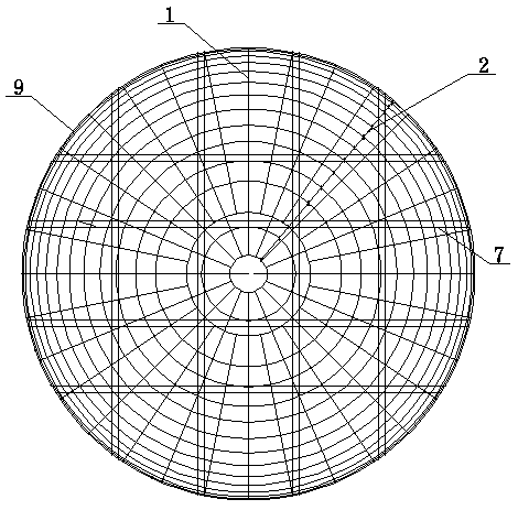 Supporting reticulated shell of a concrete spherical shell structure and its construction method