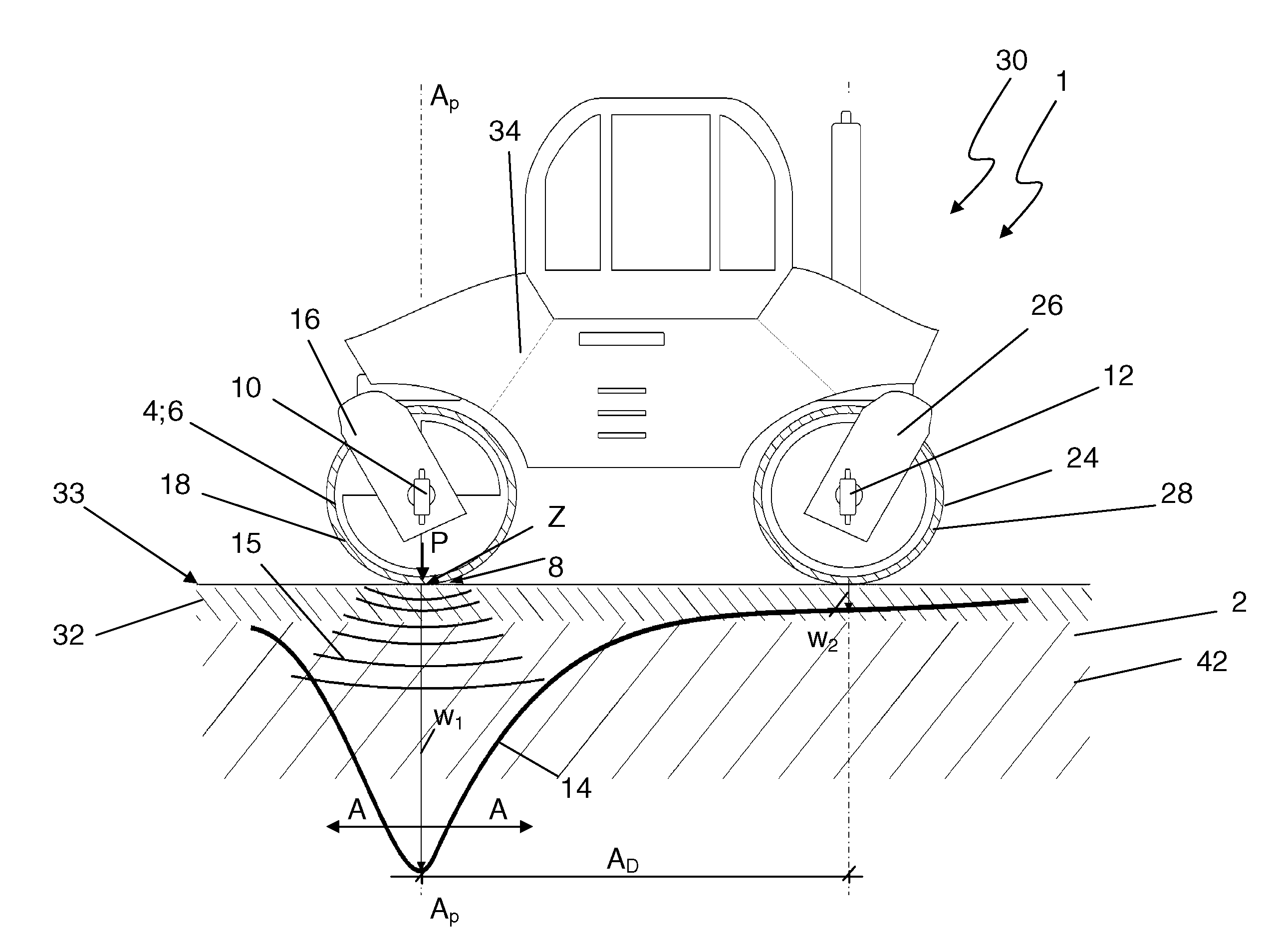 Drivable Device For Compacting A Soil Layer Structure And Method For Ascertaining A Layer Modulus Of Elasticity Of An Uppermost Layer Of This Soil Layer Structure