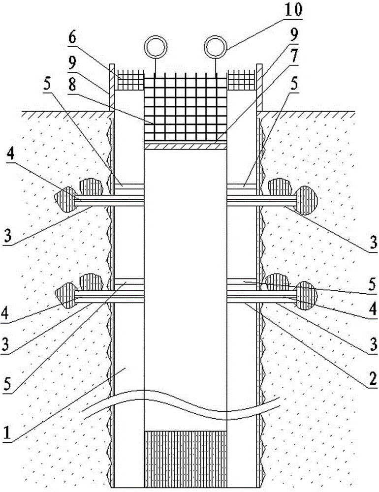 Construction method for drawing-resistant thorn-shaped pile