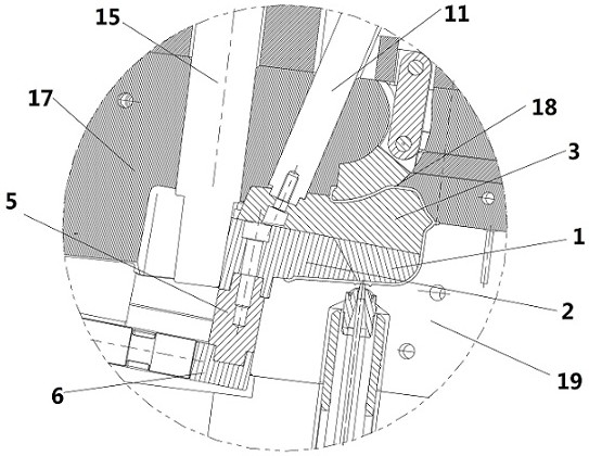 Split type sliding block structure under stroke limit