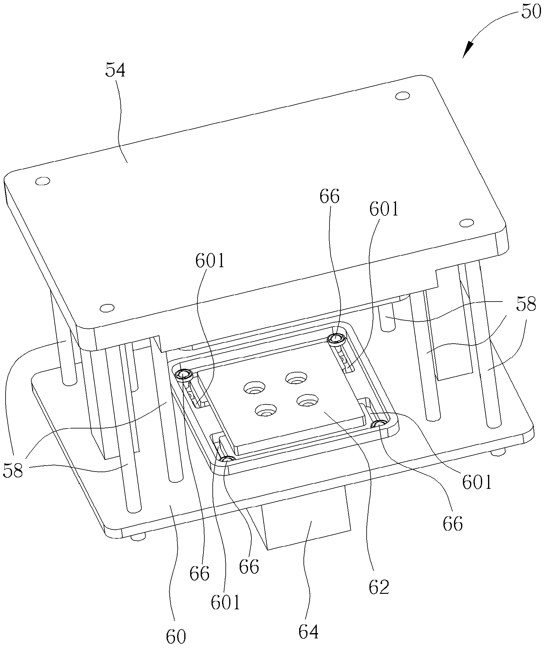Test device and method for testing whether a workpiece is positioned correctly