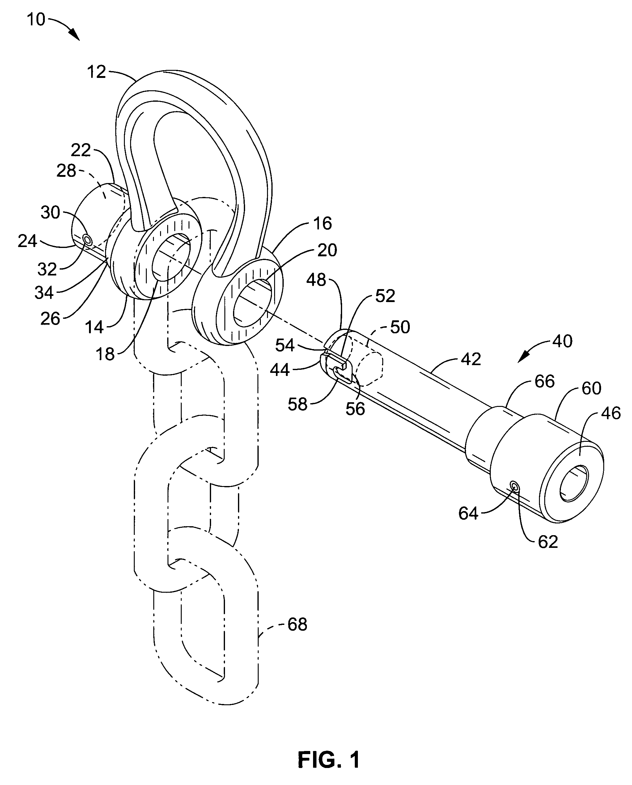 Quick release shackle pin system