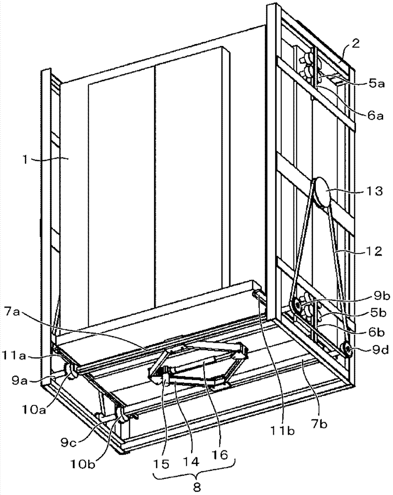 Elevator with floor heighting adjusting mechanism