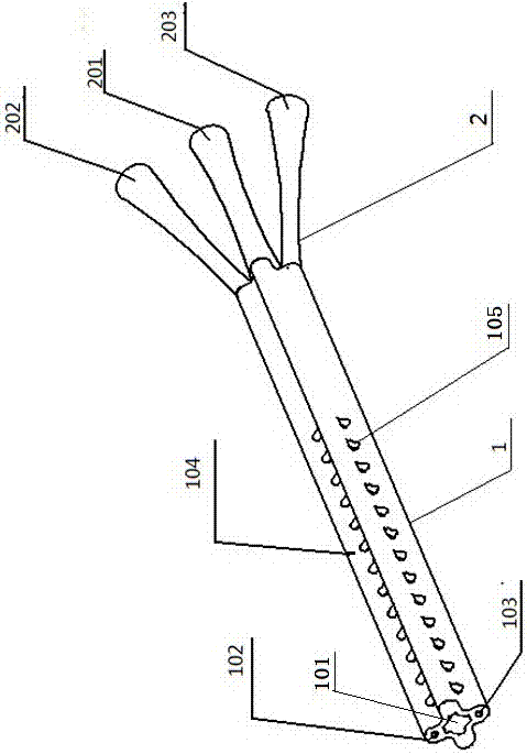 Three-chamber negative pressure wound irrigation and drainage tube