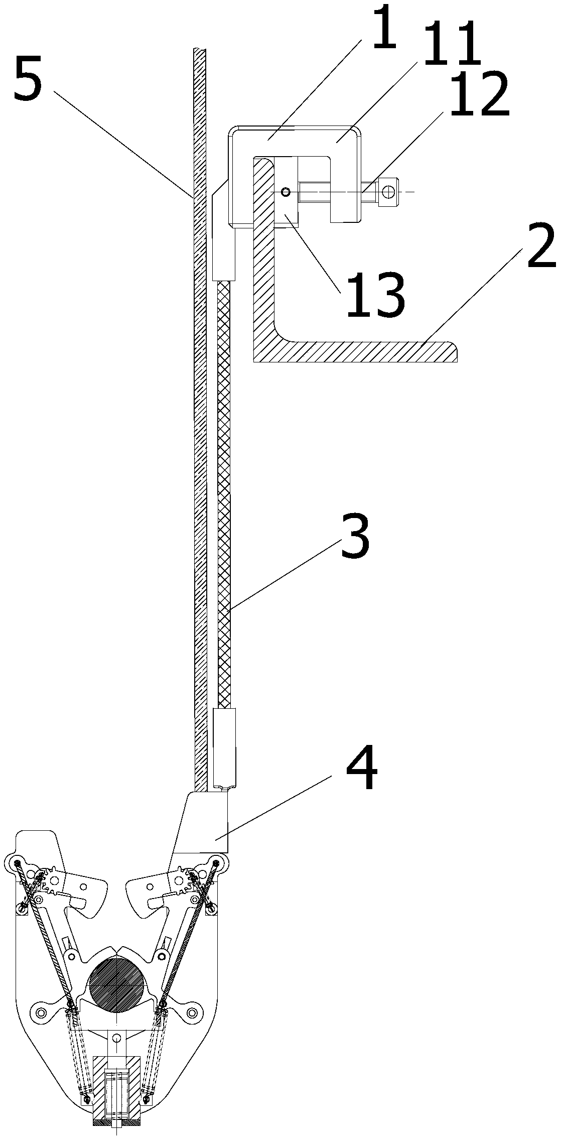 Controllable anti-detachment type high-voltage power line grounding wire device