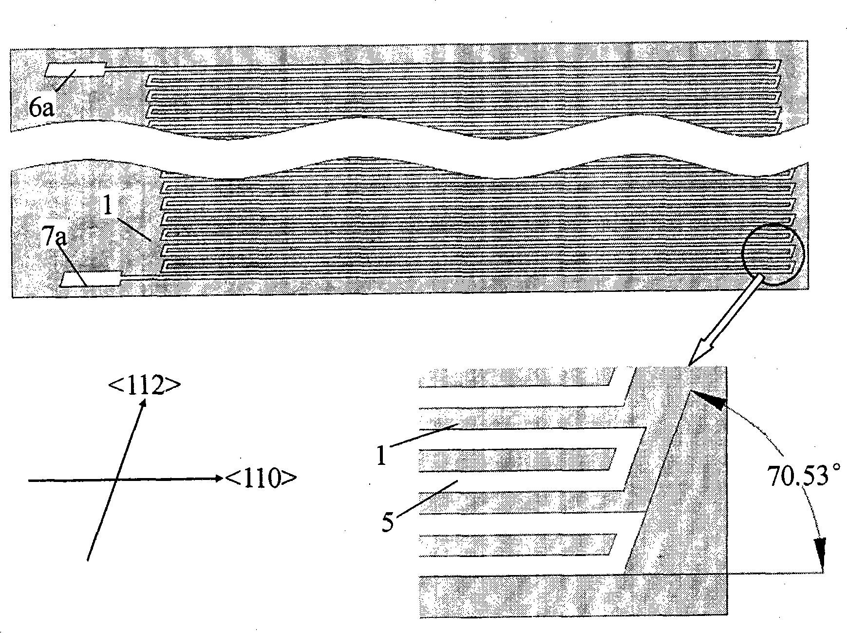 Micro gas chromatographic column with high depth-to-width ratio and wet corrosion manufacturing method thereof