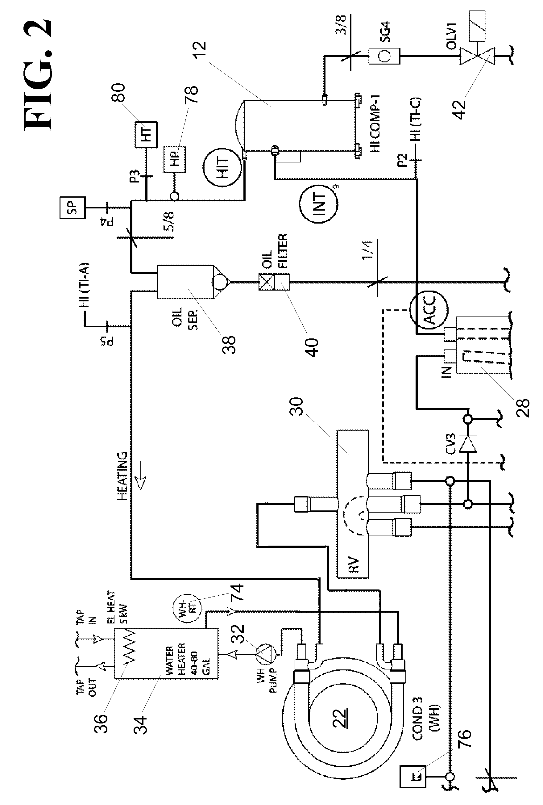 Heat pump with forced air heating regulated by withdrawal of heat to a radiant heating system