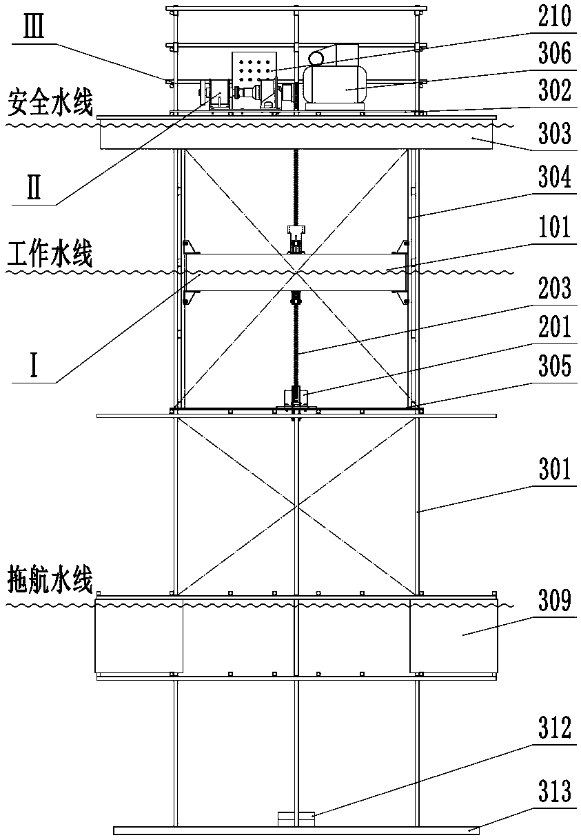 Single-stroke acting chain transmission wave energy conversion device