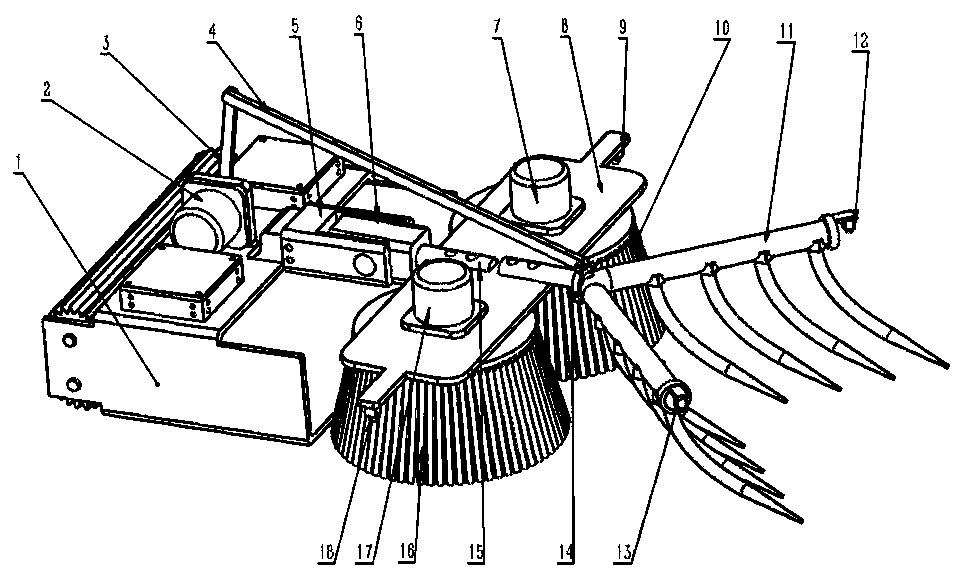 All-terrain fallen leaf sweeping device