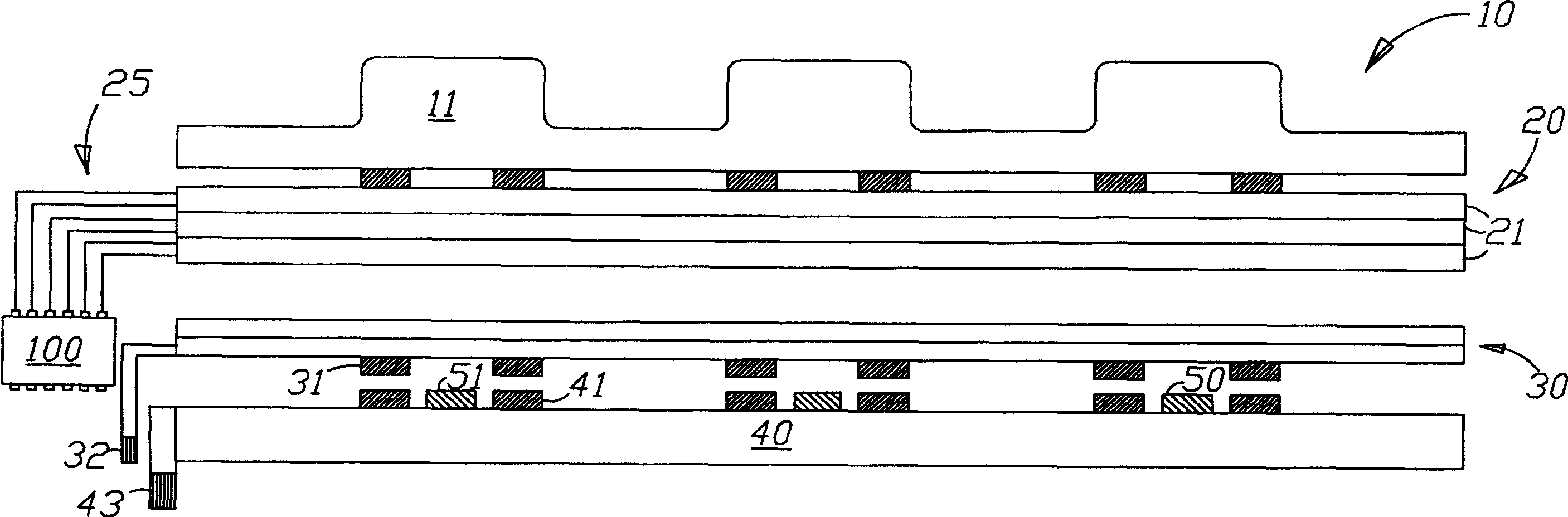 Keyboard structure with changeable typeface of key button